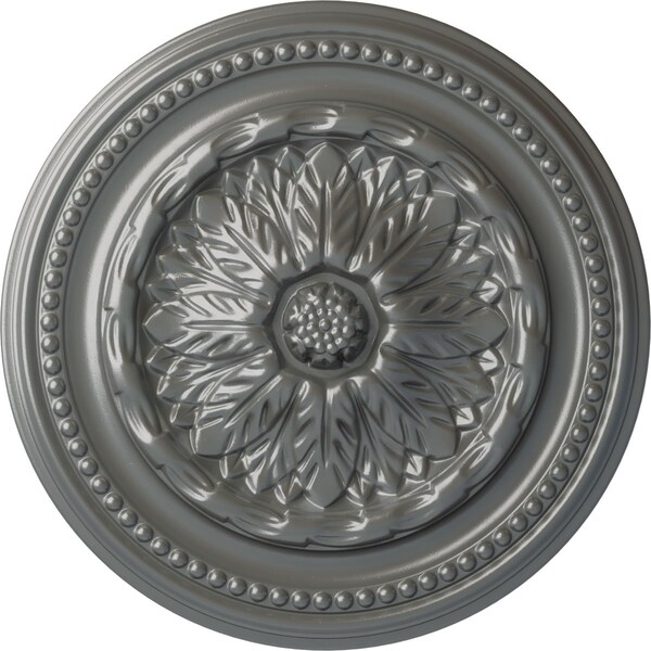 Ekena Millwork Chester Ceiling Medallion (Fits Canopies up to 2 1/4"), Hand-Painted Silver, 15 3/4"OD x 1 7/8"P CM15CHSLS - main